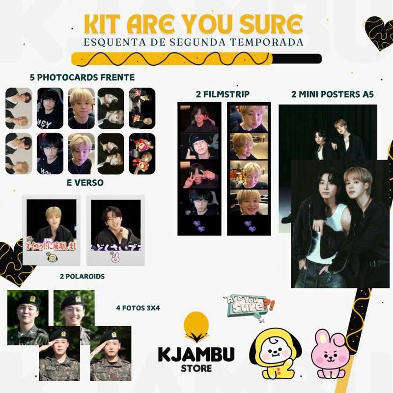 KIT KPOP BTS JIMIN & JUNGKOOK ARE YOU SURE - 2 VERSÕES [LEIA A
