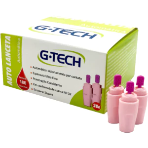 Auto Lanceta automática G-tech 28g com100 Unidades Ultrafina Rosa em Oferta na Shopee