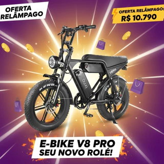 Bicicleta Elétrica OUXI V8 Pro S 1000W com 2 Baterias 48V 15Ah, Aro 20, Autonomia 100km, Garupa e Painel Digital