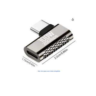 Adaptador de 90 graus tipo C Macho X Femea convertidor de carga rápida, adaptador datos USB C para Macbook