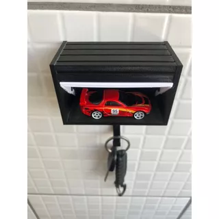 Porta-Chaves Garagem Hot Wheels Suporte de Parede Decorativo para Carrinhos e chaves em Miniatura