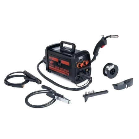 Máquina De Solda Mig 200a Bivolt Mma Eletrodo Tig Lift Smart Vermelho