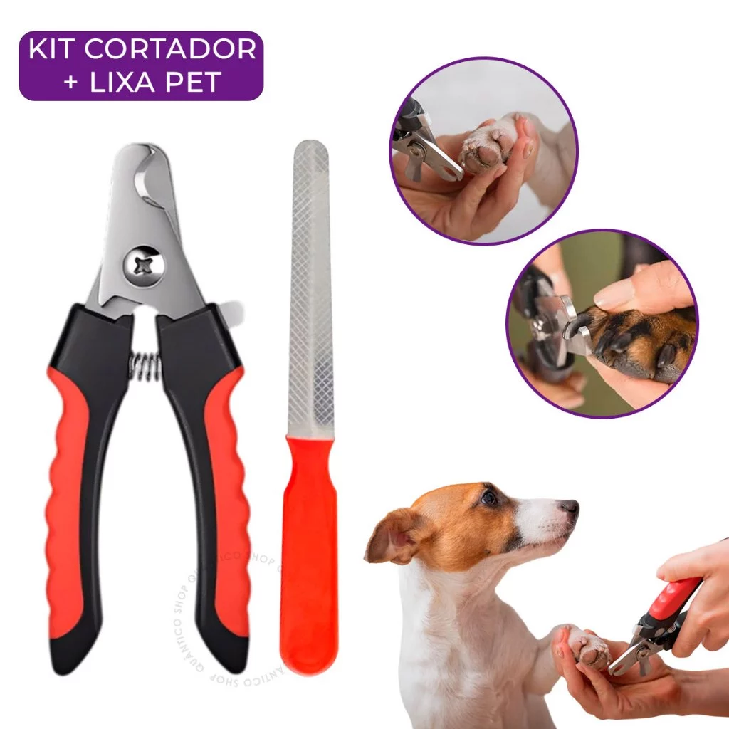 Imagem do produto Kit Alicate Cortador Profissional + Lixa De Unha 2 Peças Pets Cães Gatos Dog Cachorro Higiene no catálogo Master Pet
