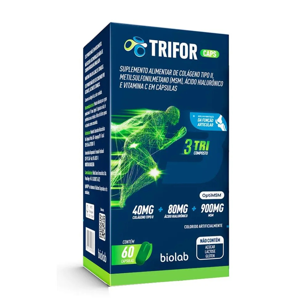 Trifor Caps Colágeno Tipo II + Vitaminas C/60 Capsulas Biolab | Shopee ...