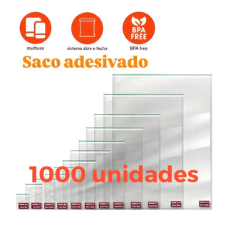 Saco Adesivado Transparente - 1000 unidades - Aba Adesiva Abre e Fecha / Diversos Tamanhos em Oferta na Shopee