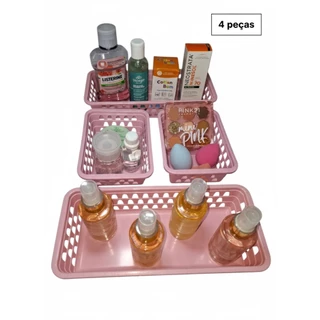 Cesto Organizador Kit 4 Grande e Pequeno Tamanhos Multiuso Casa Armario  Cores Variadas em Oferta na Shopee