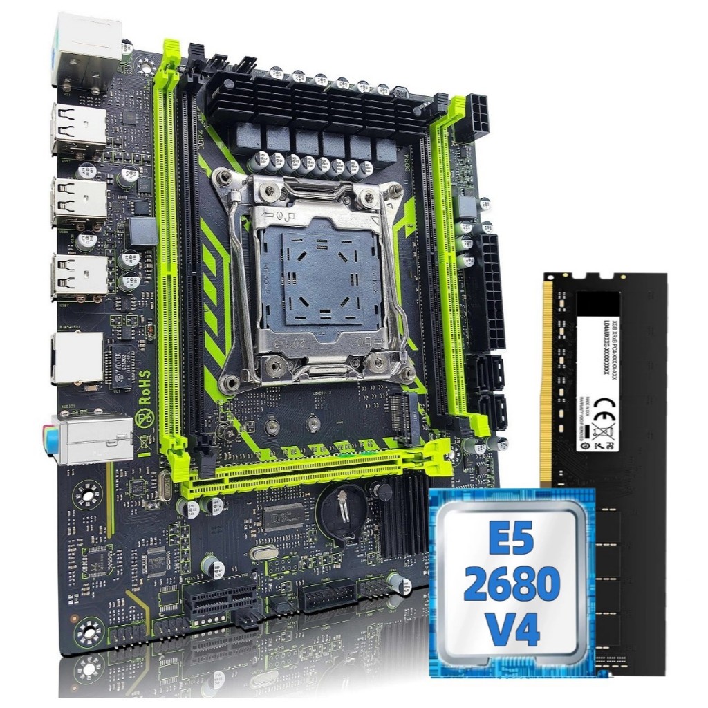 Kit Xeon Placa Mãe X99 Intel Xeon 2680 v4 Memória Ram Pronta