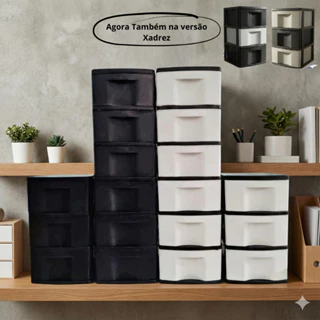 Organizador Multiuso Gaveteiro de Chão Resistente 3 4 5 6 Gavetas Quarto Escritório Banheiro 🗄️🖤 em Oferta na Shopee