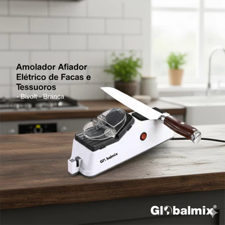 Amolador Afiador Elétrico de Facas e Tesouras Bivolt - Branca ou Manual 3 Estágios em Oferta na Shopee