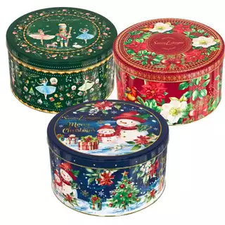 Kit 6 Latas Colecionáveis Mini Biscoitos Amanteigados Natal 150g - Santa Edwiges