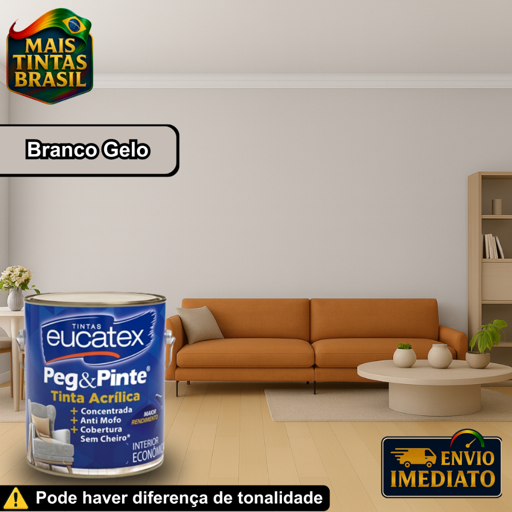 Tinta para Parede Branco Gelo Anti Mofo Sem Cheiro Pegue e Pinte ...