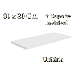 1 Prateleira Lisa Mdf 15mm Branco 90x20 cm Com Suporte Invisível e Bucha em Oferta na Shopee