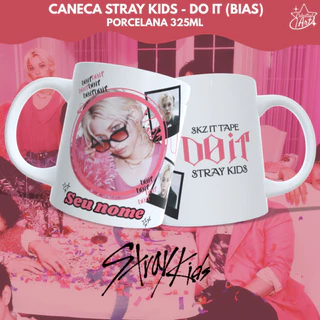 Caneca BIAS STRAY KIDS DO IT COM SEU NOME - ESCOLHA O SEU BIAS! (Porcelana 325ml)