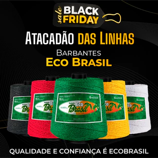 Barbante Eco Brasil 1Kg Fio 6 - Crochê Artesanato Tricô Macramê - Linha Completa de Cores em Oferta na Shopee
