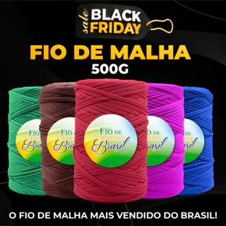 [OFERTA MÊS DO CONSUMIDOR] Fio de Malha Brasil -  500g - Cores Variadas Bolsa Tapete Lycra Elastano Algodão em Oferta na Shopee