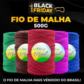 [OFERTA MÊS DO CONSUMIDOR] Fio de Malha Brasil -  500g - Cores Variadas Bolsa Tapete Lycra Elastano Algodão em Oferta na Shopee