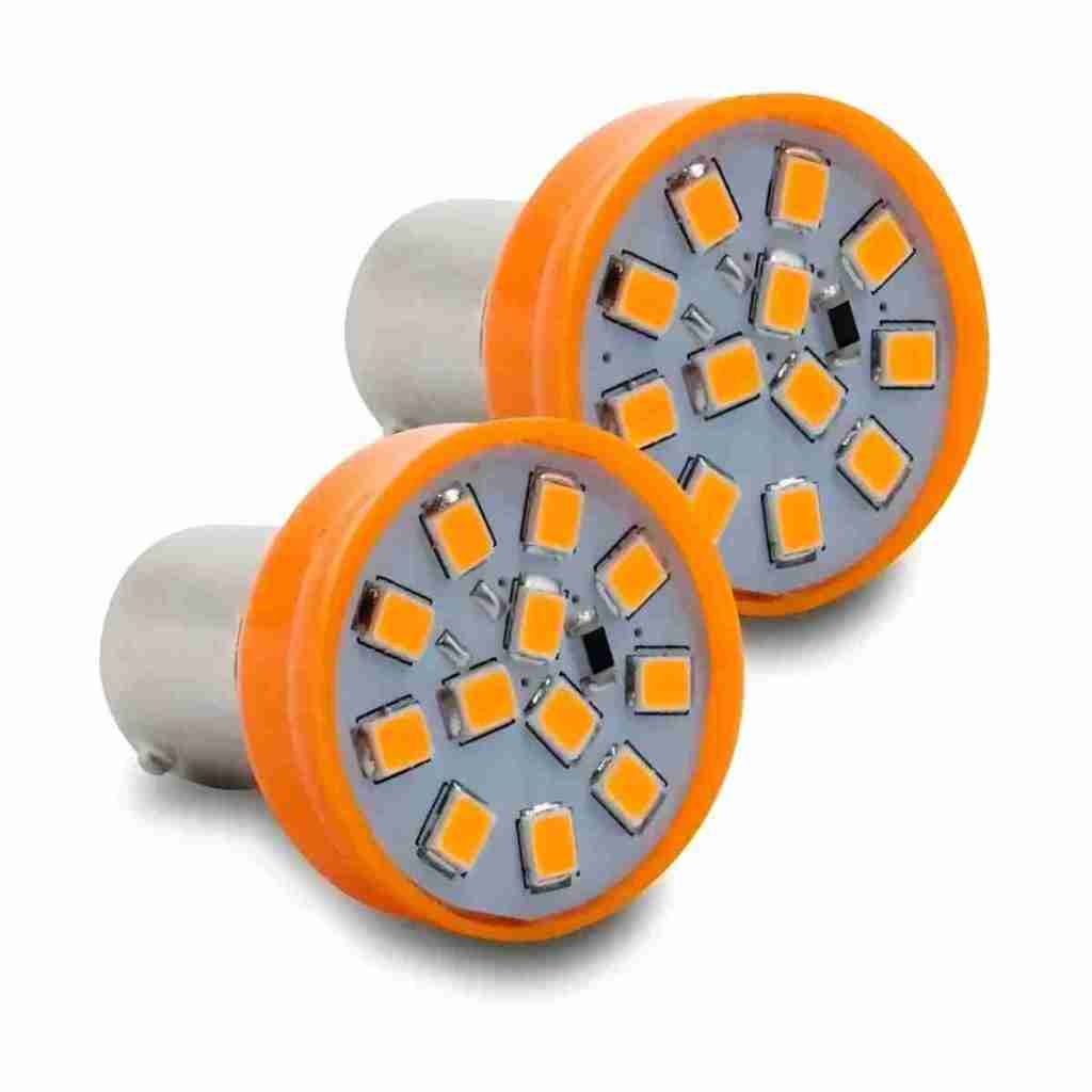 Par Lâmpada Led Luz Laranja 12 Leds Lanterna Seta 1 Polo - AP204 ...