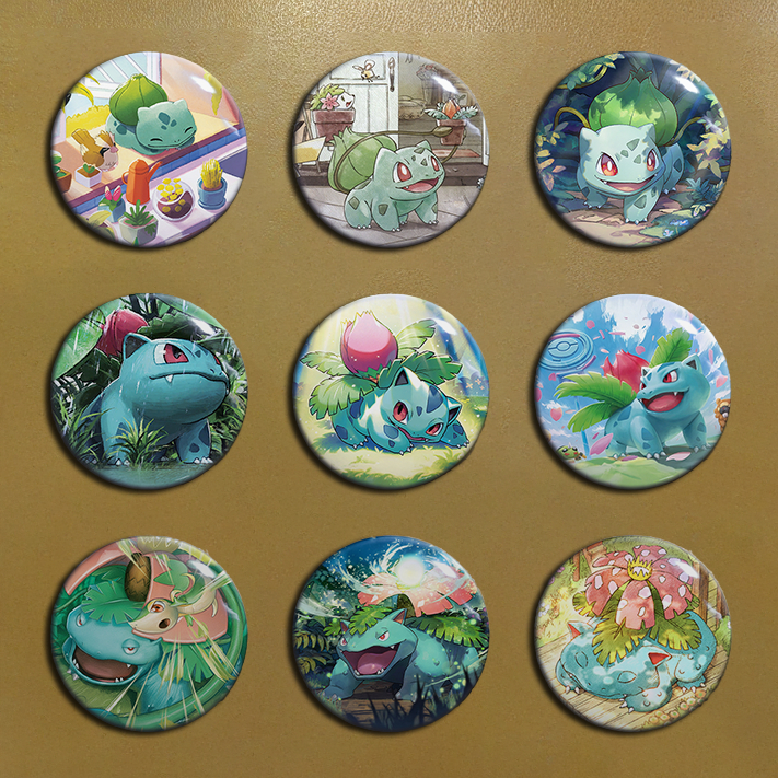 Bottons 32mm Pokémon Bulbasaur Ivysaur Venusaur Produto Personalizado ...