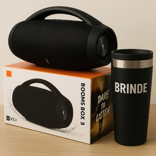 Caixa De Som 35Cm Bluetooth + Copo Térmico de Brinde – Potência e Estilo no Seu Rolê em Oferta na Shopee