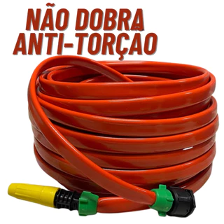 Mangueira Siliconada Para Jardim 50 Metros - Anti-torção Preta/Laranja