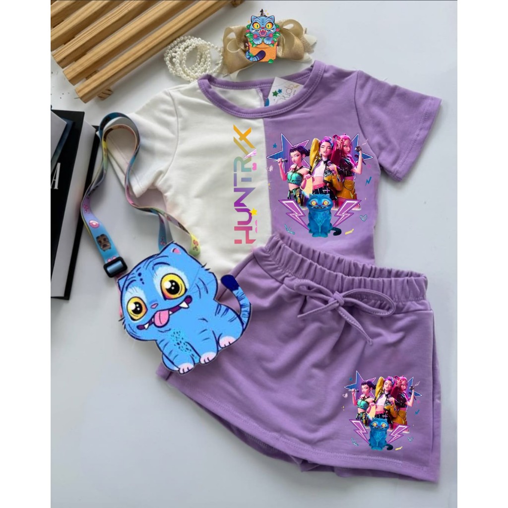 kit Infantil Huntrixx Guerreira Do Kpop TENDENCIA