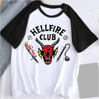 Camiseta RAGLAN Unissex Hell Fire Club,moda casual,moda Plus size