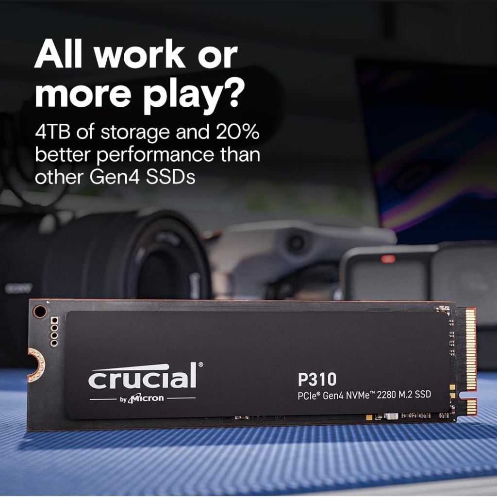 SSD Crucial P310 1 TB 2280 PCIe Gen4 3D NAND NVMe M.2 – Até 7.100