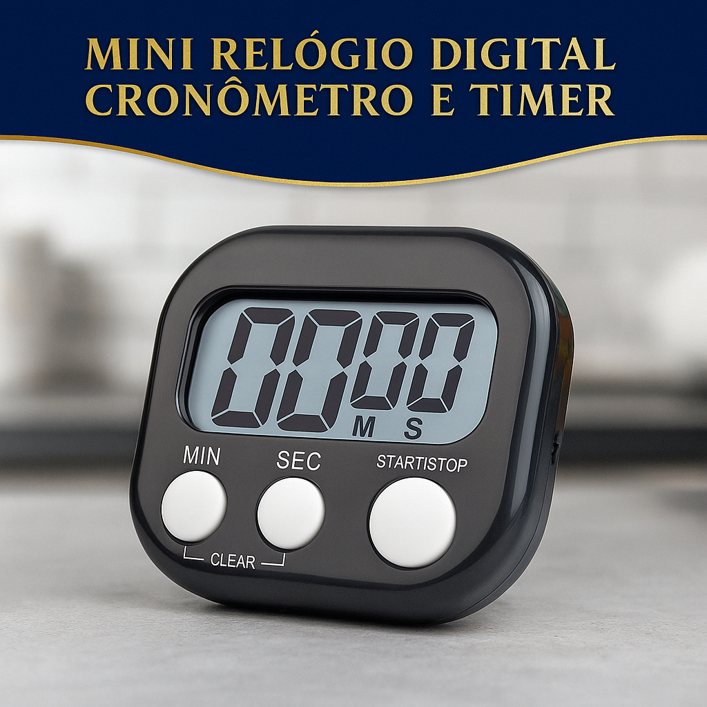 Relogio Digital Compacto Cronometro Timer Cozinha Facil Uso Pilha ...