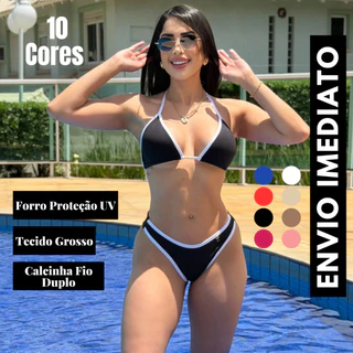 Biquíni Asa Delta Cortininha Fio Duplo Biquini Feminino Com Bojo removível Envio Rápido em Oferta na Shopee