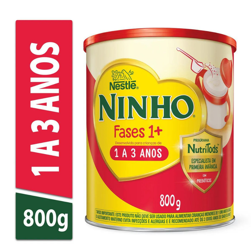 Fórmula Leite Infantil Ninho Fases 1+ Nestlé 1 a 3 anos 800g Nestlé ...