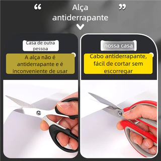 Tesoura Multifuncional Doméstica de Aço Bicolor - Durável e Prática! Ideal para Cozinha, Artigos e Mais