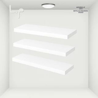 Kit 3 Prateleiras Flutuantes 120x25cm 100% MDF – Suporta até 25Kg LUXO em Oferta na Shopee