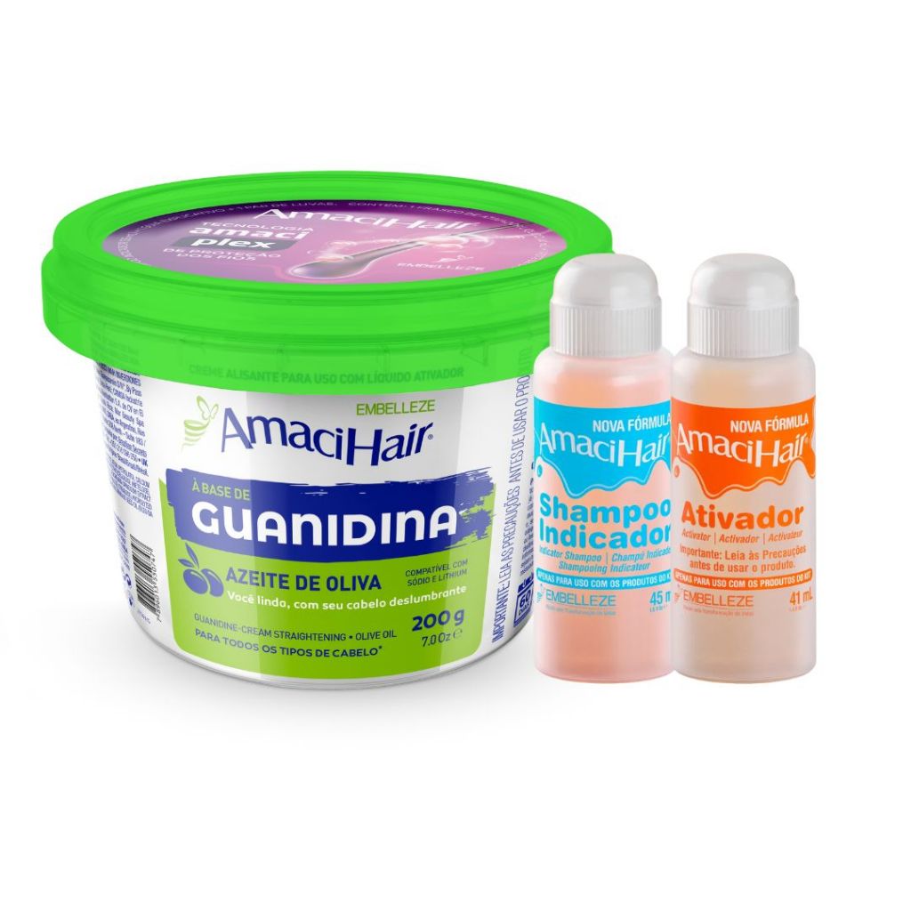Creme Relaxante Amacihair Kit Liso Azeite de Oliva Embelleze