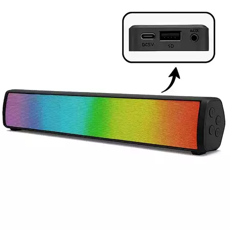 Caixa De Som Soundbar Para Computador PC Gamer 50w Com Led Rgb Cor Preto 127 220v Modelo 3557