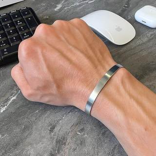 Pulseira de Aço inoxidável Não Perde a Cor - Bracelete de Prata em Aço inox unisexx em Oferta na Shopee