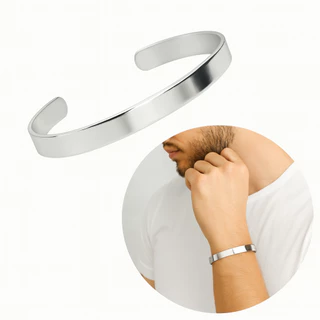 Pulseira de Prata Aço Inoxidável - Pulseira Antialergica - Com preço de Fábrica e Garantia! em Oferta na Shopee