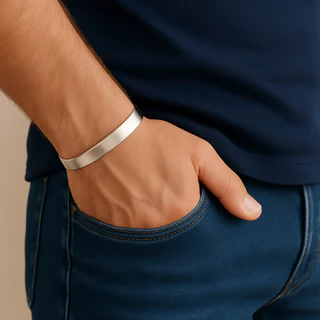Pulseira Prata em Aço Inox - Bracelete Inoxidável Unisexx NÃO ESCURECE! Com Garantia e preço Atacado em Oferta na Shopee