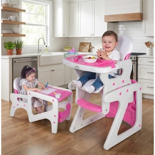 Cadeirão de Alimentação Bebê 2 em 1 Vira Mesinha Cadeira Alta Infantil Refeição com Bandeja Dupla em Oferta na Shopee