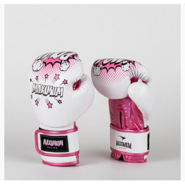 Luva De Boxe Infantil Pow Branca E Rosa Maximum | Shopee Brasil