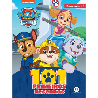Livro de Colorir Infantil – 101 Primeiros Desenhos Patrulha Canina – 96 Páginas – Presente