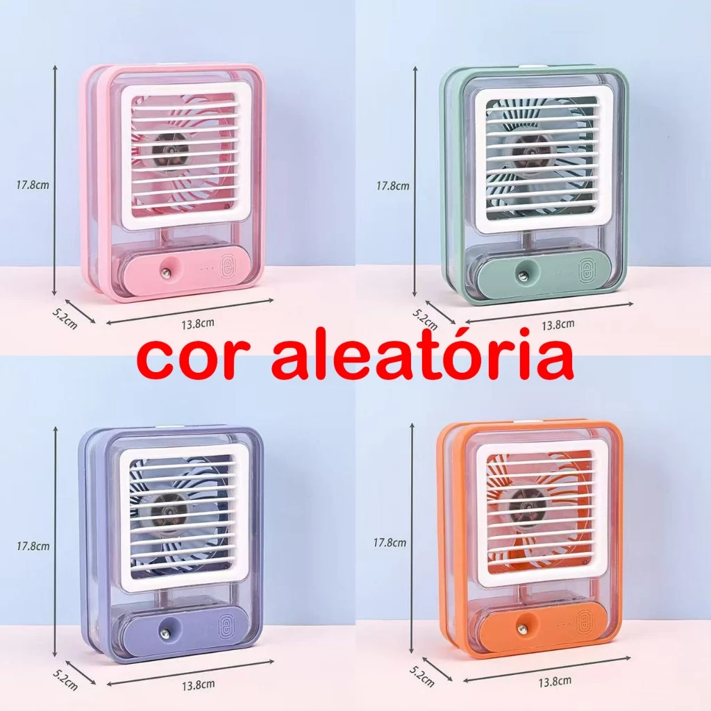 Mini Ventilador da Mesa Ar Condicionado Umidificador e Refrigerador de ar 2 em 1 Climatizador Led usb