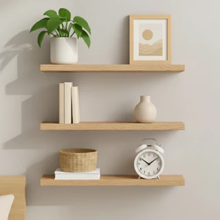 Kit Prateleiras - Amadeirado Branca Preta Crua - MDF Luxo Nichos Sala Cozinha Quarto Banheiro - Com Suporte Incluso em Oferta na Shopee