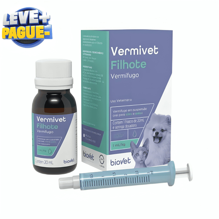 Vermivet Filhotes 20mL – Vermífugo Líquido para Cães & Gatos desde 15 ...