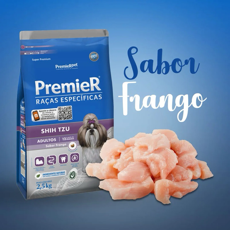 Ração Premier Raças Específicas Shih Tzu Adulto Sabor Frango 2,5kg ...
