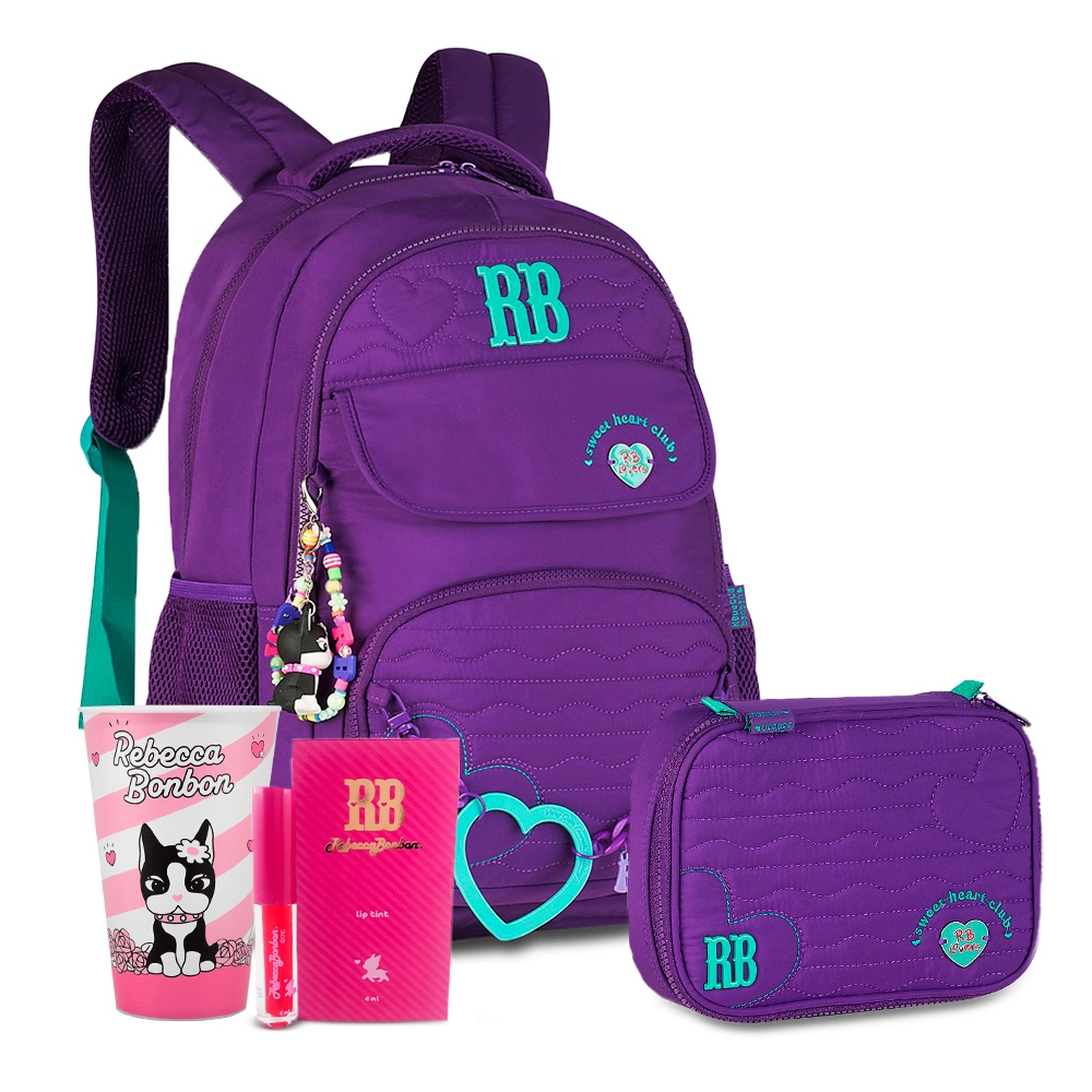 bonbon Store 2点 まとめ商品 Kit Mochila Rebecca Bonbon Costas Zíper Bolsos Laterais E Anti