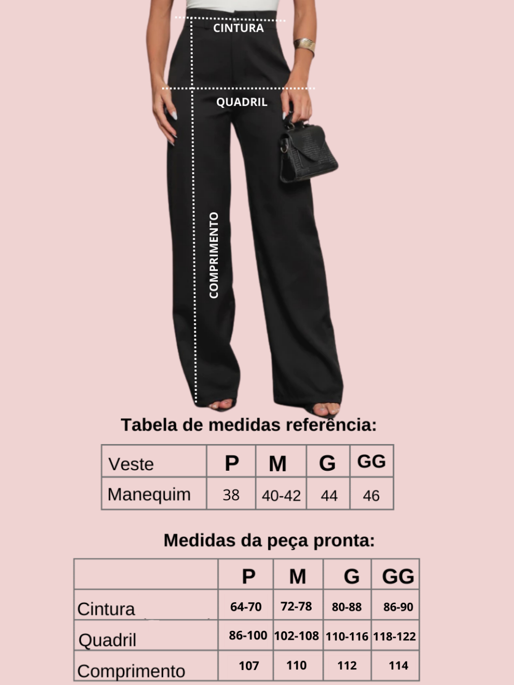 Imagem do produto Calça Pantalona Alfaiataria Premium Com Bolso PROMOÇÃO 5