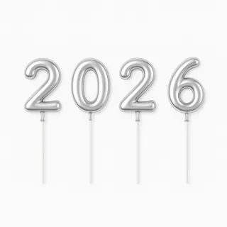 Topo de Bolo 2026 Ano Novo Metalizado 24cm Decoração Reveillon Virada de Ano