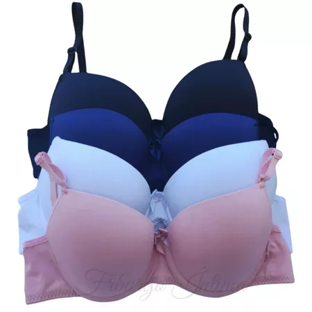 Kit com 5 Sutiã Com Bojo Liso Soutien Básico dia a dia Sutian confortável