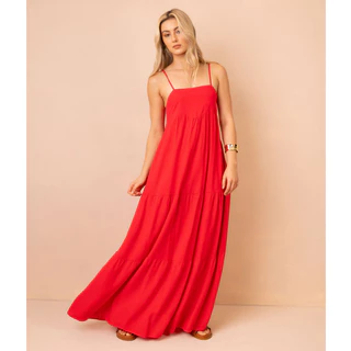 Vestido Longo Feminino Clarisse Viscose Slim Plus Size Elegante P ao G4 Tendência Verão Natal em Oferta na Shopee