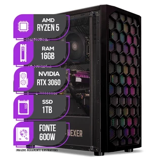 PC Gamer Mancer, AMD RYZEN 5 5500, RTX 3060 12GB, 16GB DDR4, SSD 1TB, Fonte 600W 80 Plus